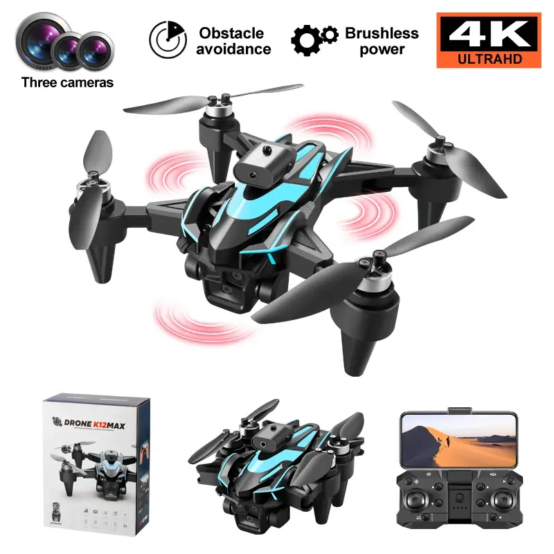 UNO1RC NM59027 Beginner-Friendly Electronic RC Quadcopter Drone - 360-Deg Laser Obstacle Avoidance, Brushless Motors, 4K HD Dual Cameras, GPS Return, Portable Foldable Adjustable Parking Apron, Lightweight Plastic Body (Drones & Accessories)
