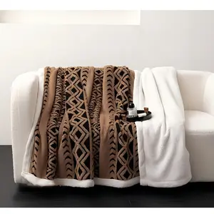 Super Soft Stretchy Fashion Blanket - Printed Fabric Blanket with Fine Fibers, Excellent Heat Retention, Simple Floral Pattern, Multiple Colors, Suitable for Home & Travel, Classic Versatile Home Decor, Fashion Blankets, Printed Fabric Blankets
