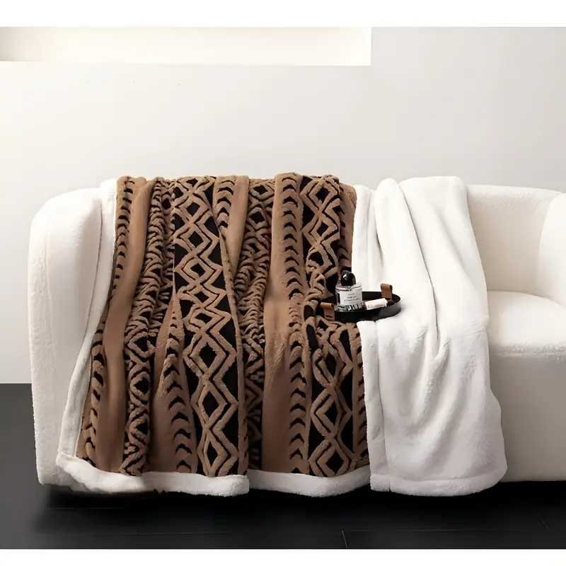 Super Soft Stretchy Fashion Blanket - Printed Fabric Blanket with Fine Fibers, Excellent Heat Retention, Simple Floral Pattern, Multiple Colors, Suitable for Home & Travel, Classic Versatile Home Decor, Fashion Blankets, Printed Fabric Blankets