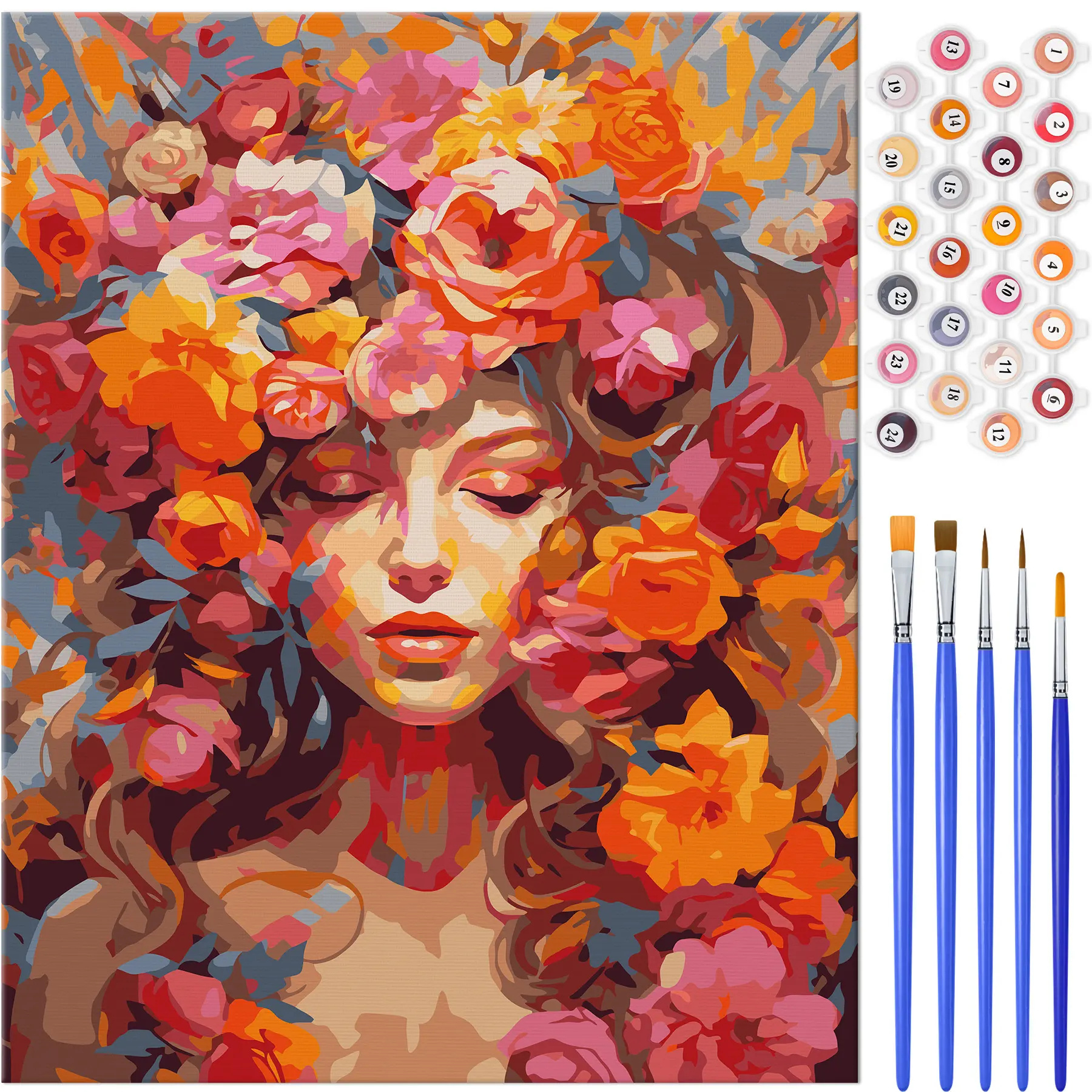 NiArt Paint by Numbers Kit Painting Set, 16x20 Inch DIY Canvas Oil Painting Supplies for Adults Beginners & Kids, Ideal for Home Wall Decor Gifts, Paint Kit Painting By Numbers