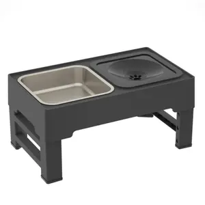 Adjustable Height Dog Bowl for Cats and Dogs, 4 Heights Available, Elevated Slow Feeder, Anti-Slip Non-Spill Bowl, Pet Supplies