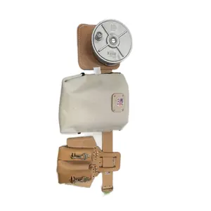 Iron Worker Tool Belt Made in the USA Beige Canvas with 2-inch Width Adjustable Straps Tool Pouches Wire Wheel & Pad