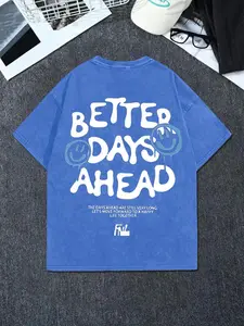 Men's Better Days Ahead Graffiti Smiley Face T-Shirt, Fitted Long Sleeve, Street Style, Casual Wear, Perfect for Daily