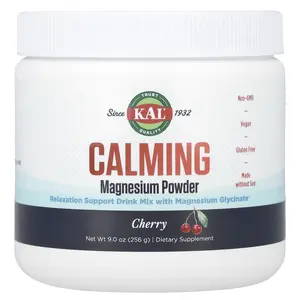 KAL Calming Magnesium Powder, Cherry, 9 oz (256 g)