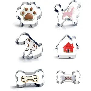 Stainless Steel Easter Cookie Cutter Set, Cookie Cutters Home, DIY Cake Baking Tools, Cartoon Dog Design, Perfect for Holiday Treats & Gifts