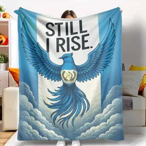 Majestic Quetzal Flannel Blanket with Guatemala National