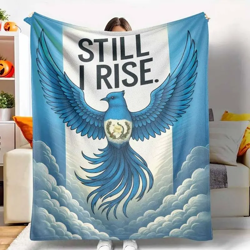 Majestic Quetzal Flannel Blanket with Guatemala National