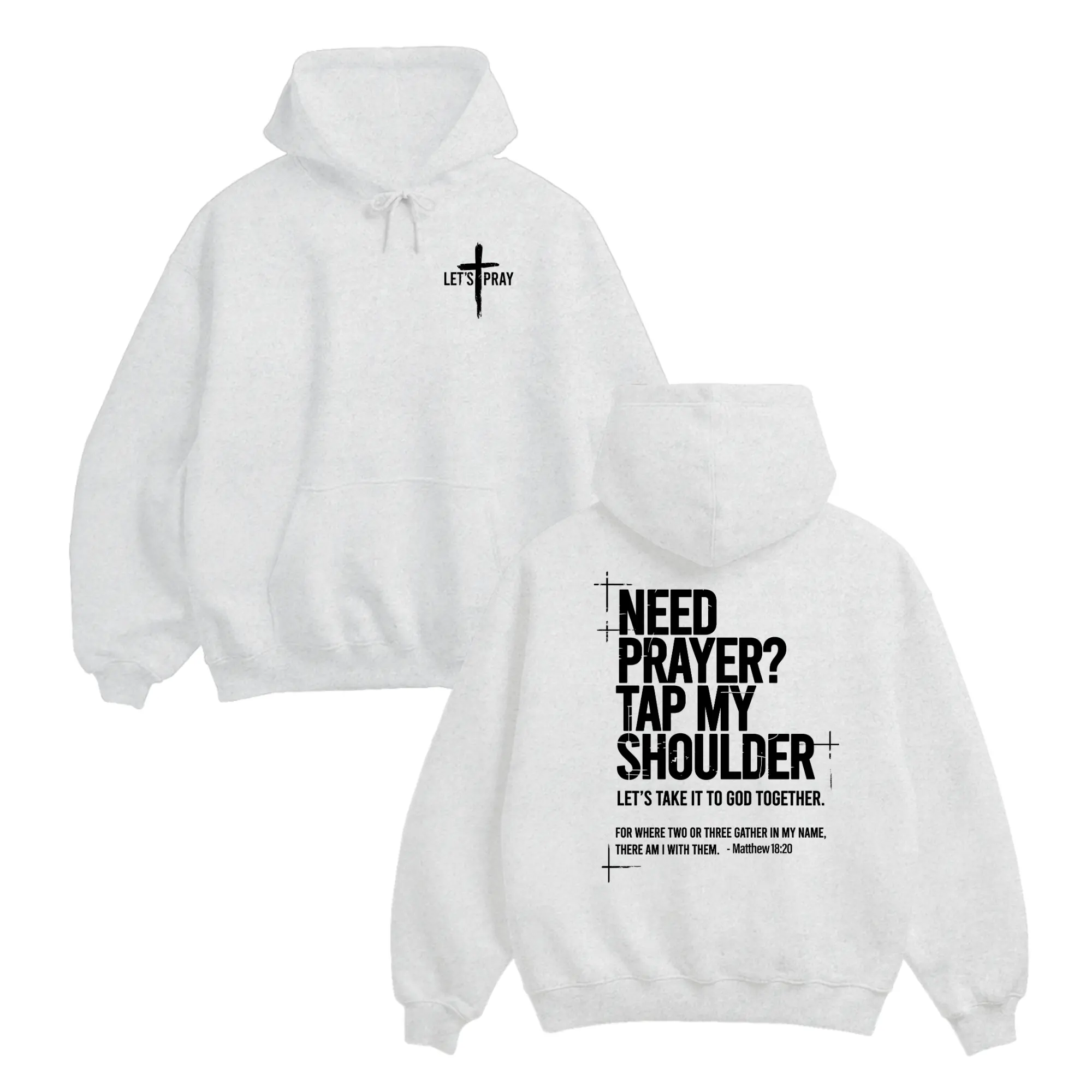 Need Prayer Tap My Shoulder Hoodie For Men For Women, Bold Prayer Graphic, Soft Fleece Apparel, Faith Conversation Starter, Church Service Clothing