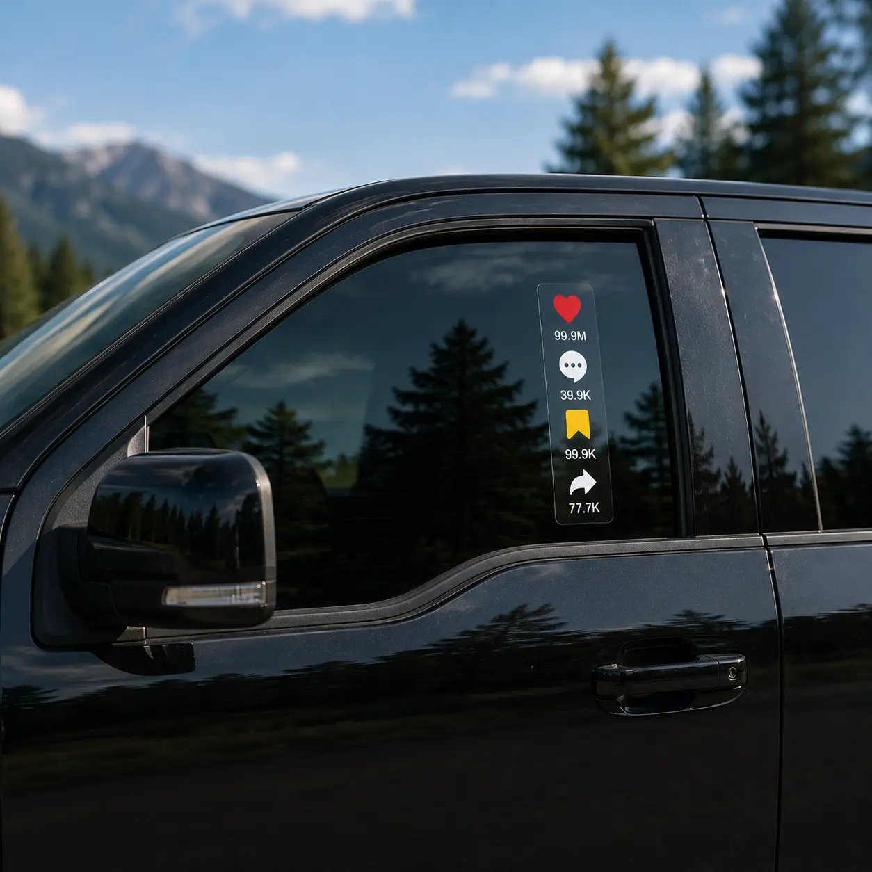 Custom Social Media Username Vinyl Decal for Cars, Mirrors & Glass