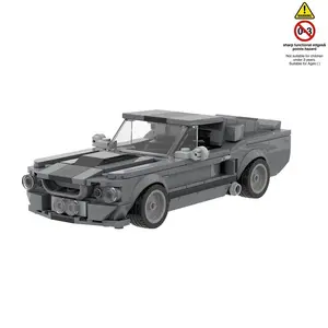 Moc Mustang Brick Model Buildable Blocks Kit 364pcs Static Version, Compatible with Lego 8-Slot Car, Classic American Muscle Car DIY Toy Model Kit