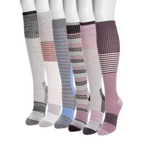 Women's 6 Pack Knee High Cotton Compression Socks