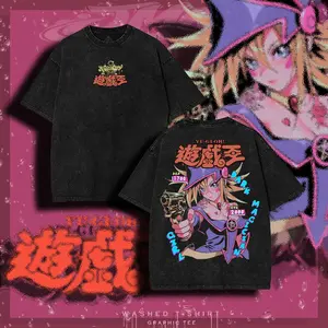 Dark magician girl hot art waifu yugioh duel monster card game anime movie 2 sided washed tshirt sweatshirt hoodie graphic tees menswear