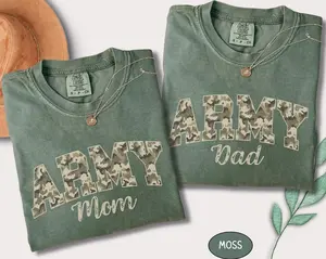 Comfort Colors Army Family T-Shirt, Custom Army Mama and Dad Shirt, Military Mom Gift For Proud Army Father Tee, Soldier Mother Outfit, Camo Army Momma Tee