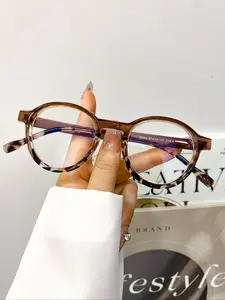 New Fashion Oval Flat Mirror Glasses, Fashion Eyeglasses, High Quality Trendy Unisex Eyewear, Daily Wear Decorative Sunglasses for Men & Women