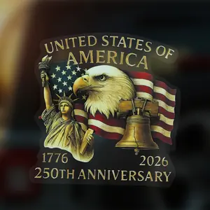 5Pcs Patriotic Car Window Stickers – 250th America Anniversary Decals, 1776-2026 Eagle & Flag Design, Waterproof & UV Resistant for Trucks, SUVs, Cars