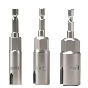 3Pcs Power Wing Nut Driver Bit Set, CR-V Steel Wingnut Socket Bits, Eye Hook Drill Bit, Eye Bolt Drivers, 1/4 Inch Hex Shank Nut Driver for Wingnut, Screw Hook, Wire Twisting (10mm 12mm 16mm) - Home Improvement.