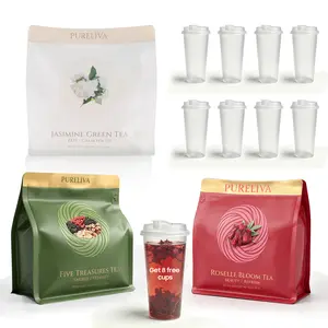PURELIVA Wellness Tea Collection – Lemon Grass, Rose Bloom, Five Treasures & Jasmine Green Tea