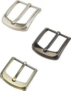 Classic Belt Buckles Set, 3 Pack Metal Belt Buckle 38-40 mm (1.5"-1.6") Single Prong Square Replacement Belt Buckle for Men Women Belt (Silver, Bronze, Gray)