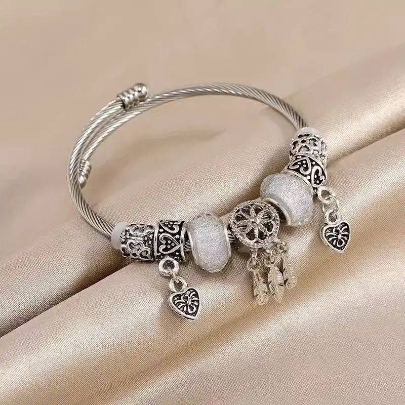 New year new fashion dream catcher butterfly flower love bracelet, rhinestone bracelet for girlfriend perfect as Valentine's Day gift
