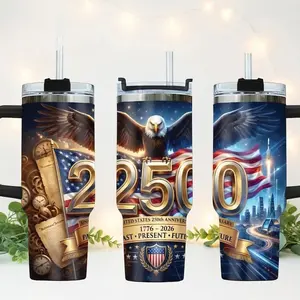 USA 1776-2026 Future Space Tumbler 40oz  - Patriotic Past Present Future 2026 Travel Mug -  America 250th Anniversary 40oz Tumbler