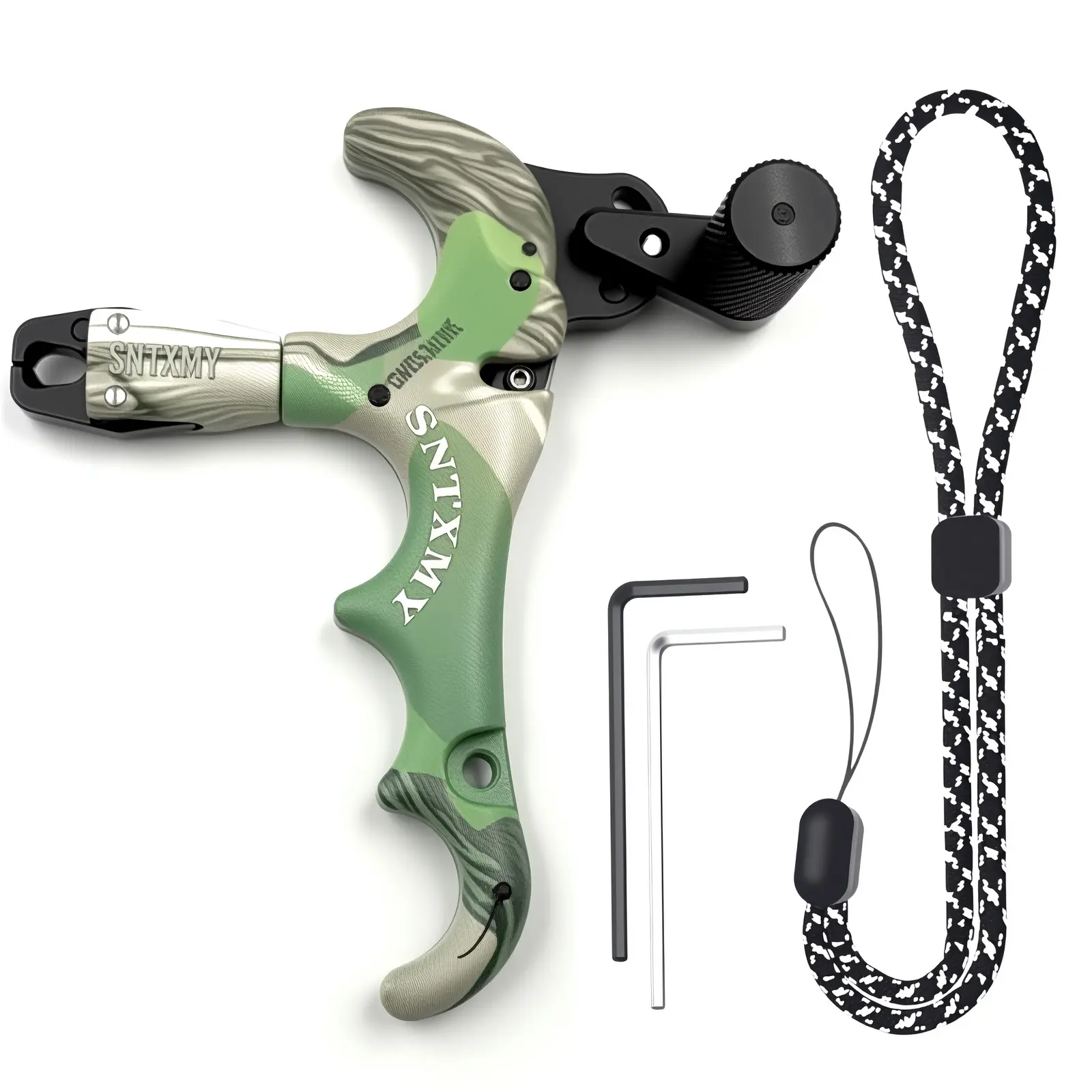 360° Rotatable Thumb Button Release | Adjustable 3/4-Finger Archery Release Aid for Compound Bow Hunting 360° Rotatable Thumb Button Release | Adjustable 3/4-Finger Archery Release Aid for Compound Bow Hunting