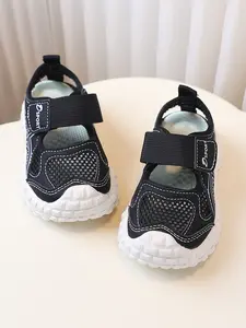 Unisex Kids' Summer Sandals, Breathable Mesh, Non-Slip Soft Sole, Protective Toe, Velcro Closure, Beach Shoes
