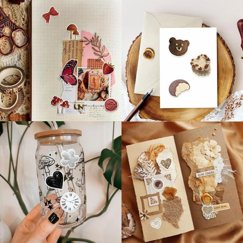 240 Pcs Vintage Aesthetic Stickers for Scrapbooks,Cute Vinyl Stickers for Water Bottles Skateboard Notebooks Phone Kindle,dealsforyoudays