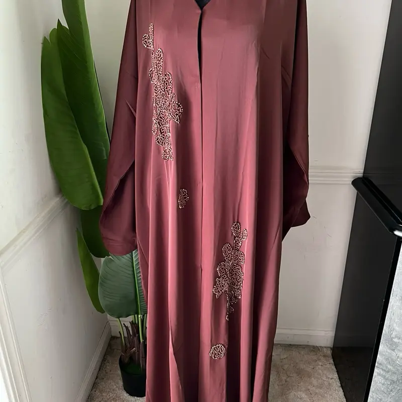Open abaya navy blue and Brown