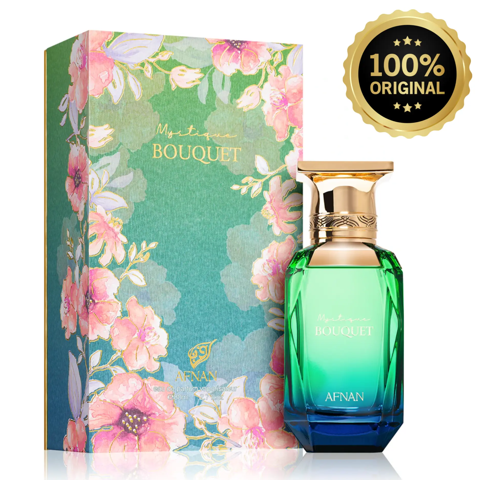 Afnan Mystique Bouquet Eau de Parfum for Women, A Captivating and Elegant Floral Fragrance with White Peach & Peony Notes, Long-Lasting Perfume Spray, 2.7 fl oz, Captivating Fragrance, Delightful Scents, Musky Oak Moss, Signature Scent, Women's Fragrance