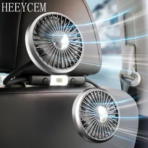 Car Fan, USB Interface Electronic Fan, Double-head Hose Car Seat Fan, Three-speed Adjustable Multi-angle AC Cooling Fan for Car, Car Rear Seat Backrest Fan, for Cars, Trucks, SUVs, RVs Air Circulation