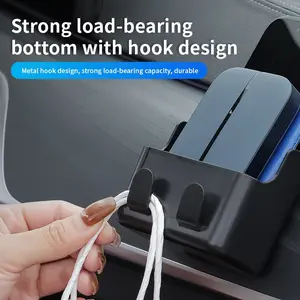 Car Multi-Functional Storage Box with Hooks, Car Door Side Organizer, Adhesive Phone Holder and Luggage Rack for Car Interior Accessories