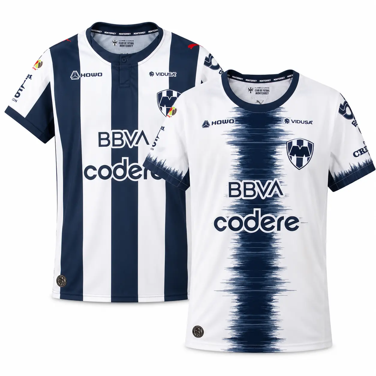 FULL LOGO CF Monterrey Rayados 2026/27 Home Away Soccer Jersey, Liga MX Navy White Short Sleeve Football Shirt, Unisex Match Day Fan Apparel for Men and Women