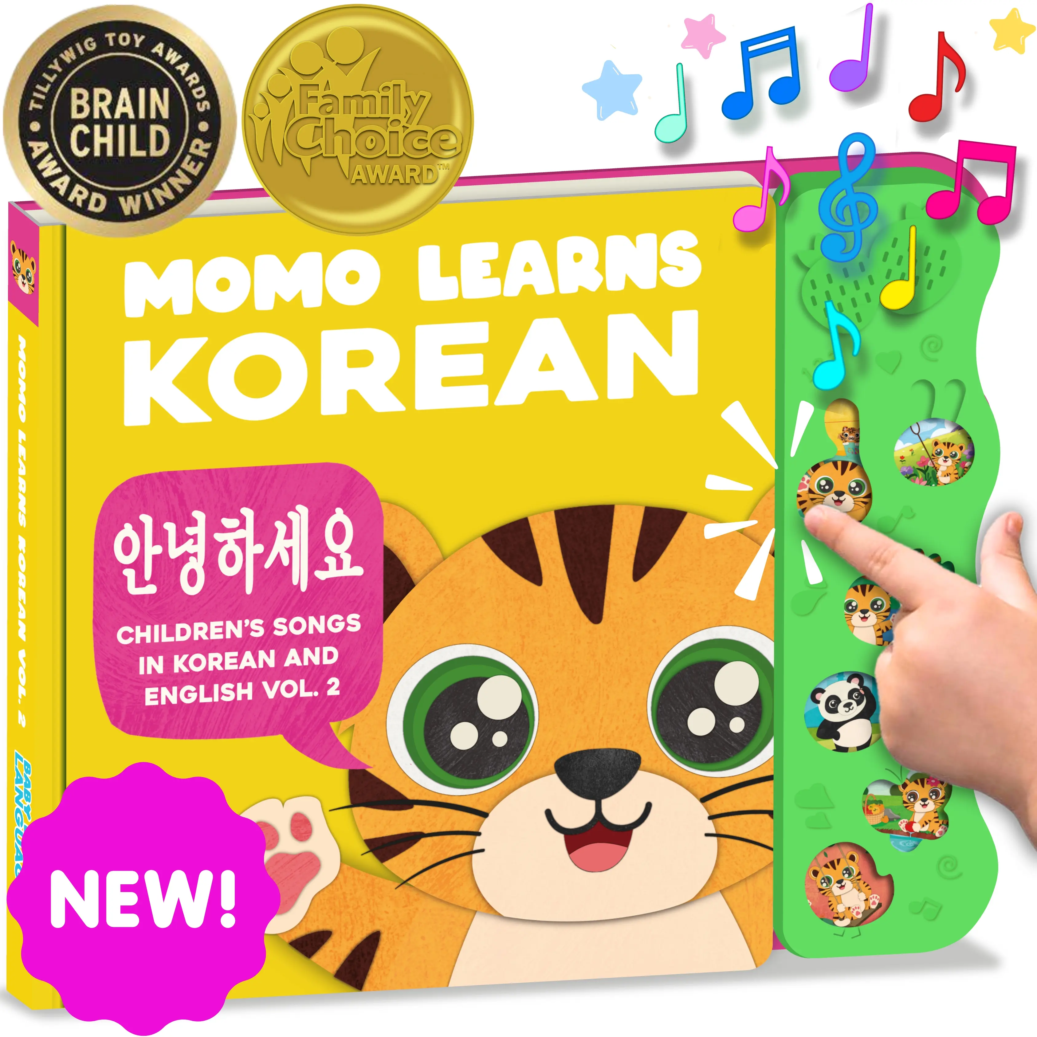 Learn Korean Through Songs!  Korean Sound Book for Babies & Toddlers | Perfect for Ages 1–3 | Press & Listen!