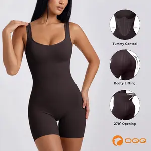 OQQ Women's Sleeveless Romper with Removable Pads for Comfort and Support 270° Opening Design Easy Bathroom