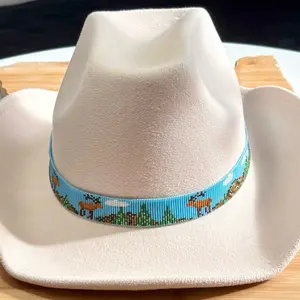 Loomed Seed Bead Scenic 3 Elks and Trees Hatband