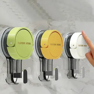 Strong Vacuum Suction Hooks No Drilling Bathroom Door Back Organizer Rack, Large Adhesive Hook Storage Shelf for Bathrooms