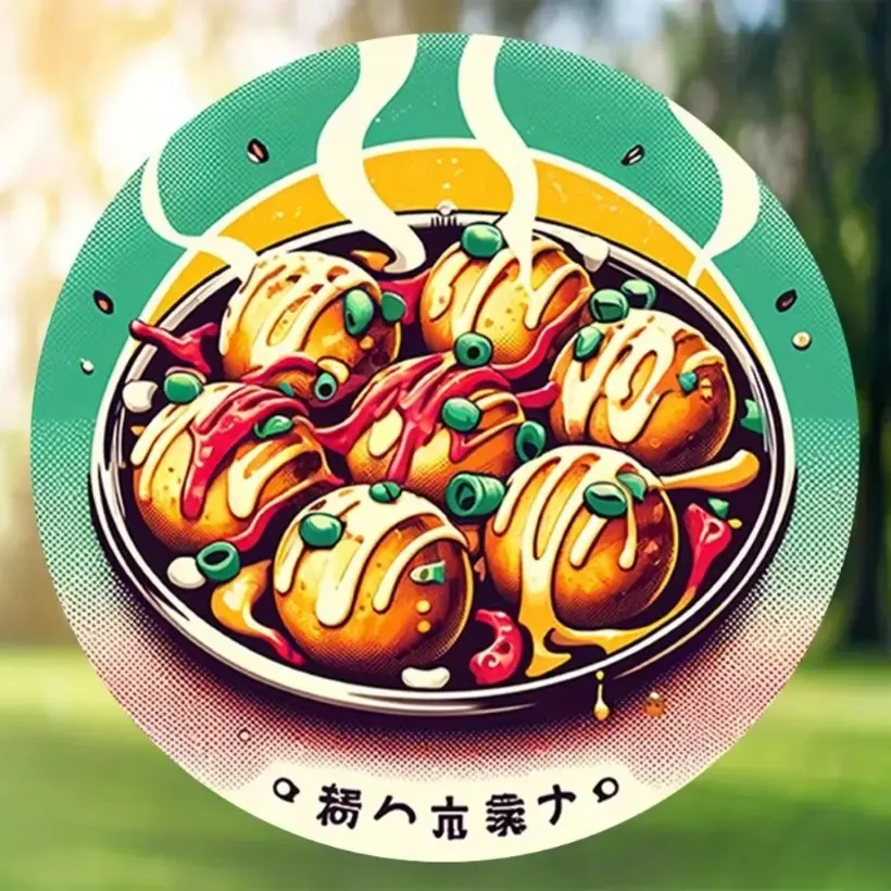 Circular Signage with Colorful Retro Murals - Perfect for Room & Cafe Decoration