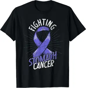 Periwinkle Ribbon Cancer Fight Stomach Cancer Awareness T-Shirt