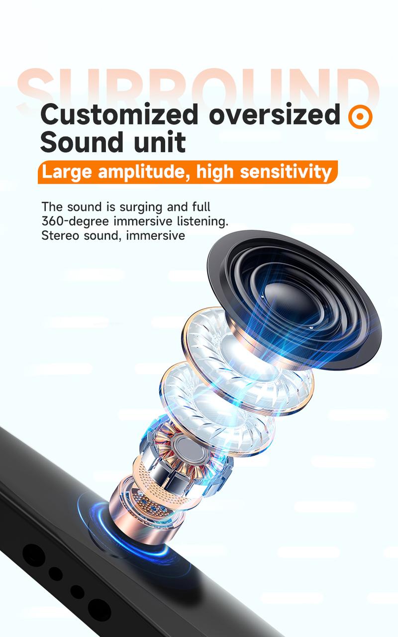 Smart Glasses Listenable Songs,Wireless Headphone Smart Glasses for Mobile Phone,200H Standby Time Long Battery, Athletic/Outdoor UV Protection and Voice Control Audio Charging Earbuds, Summer, Waterproof