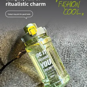 Plastic Water Cup Large Capacity Summer Men Sports Drinking Bottle 2000ML Elegant Luxury High-End Straw Cup, Durable Lightweight Design