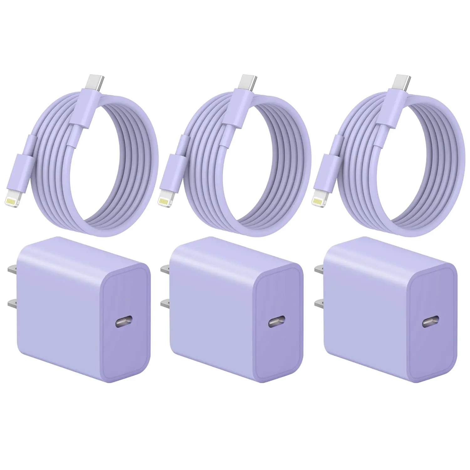 [MFi Certified] 20W Purple Type C Fast Charging Block Charger with 6FT USB C to Lightning Cable Compatible for iPhone 14/13/12/11 Pro Max/Xs Max/XR/X,iPad for Electronic Smartphone and Cellphone