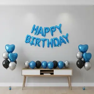Happy Birthday Letter Balloon Set, 53pcs/set Metallic Latex Balloon, Balloon Set for Birthday Party Decoration, Balloon Party Supplies #GLOBAL PICKS
