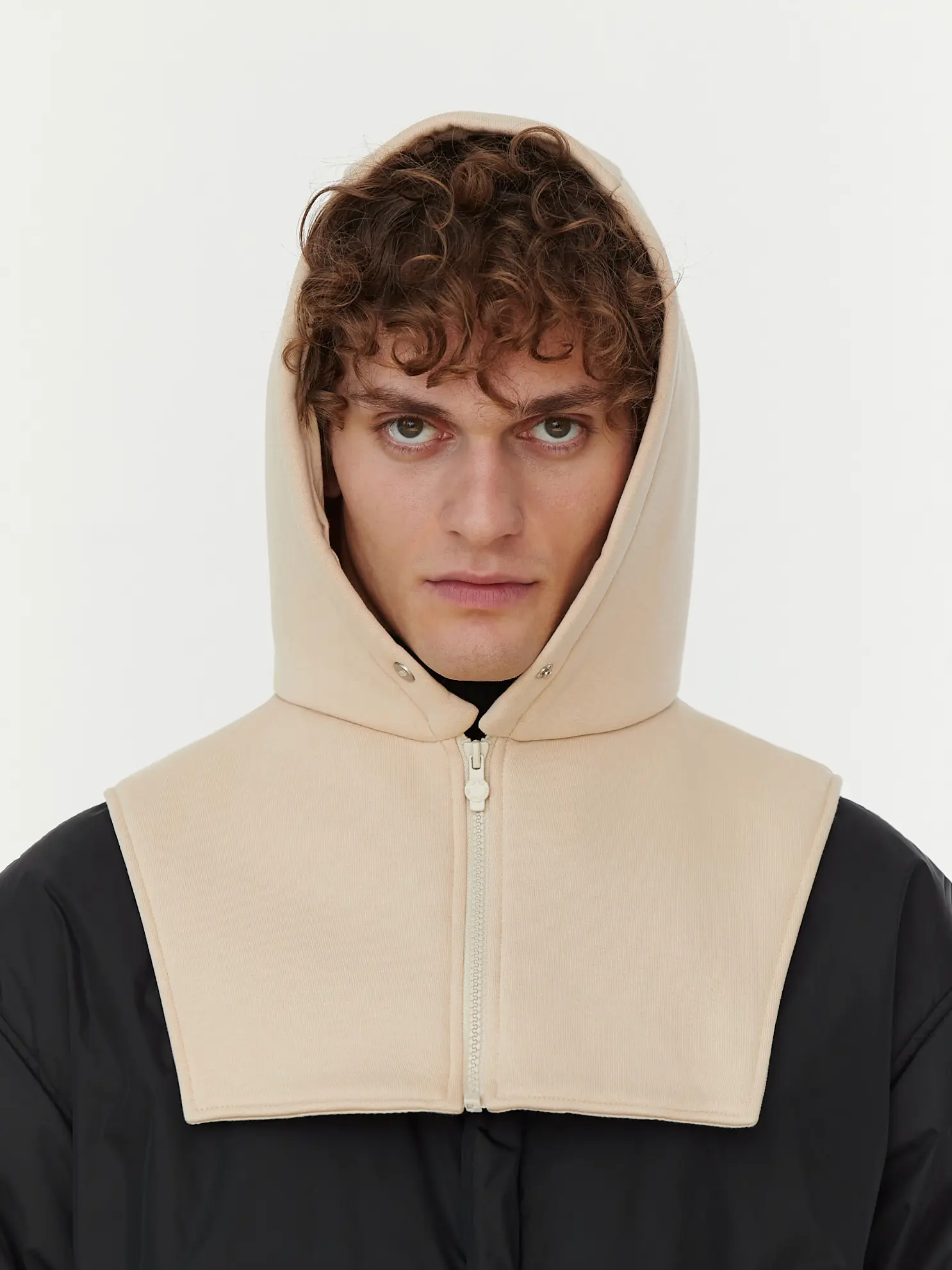 Cotton Balaclava Hood in Beige