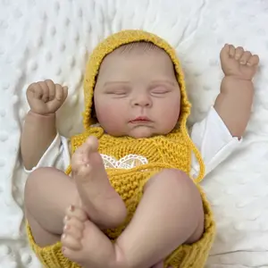 TopLink 50cm Reborn Baby Doll - Realistic Newborn Doll with 3D Skin, Visible Veins, Asleep Fat Cloth Body, Vinyl Limbs, Handmade Kids' Birthday Gift, Realistic Newborn Dolls