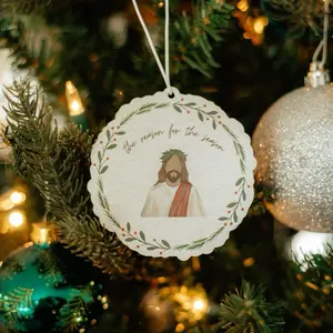 Reason for the Season Car Air Freshener with Jesus Design - Christmas Gift for Car Interior with Cinnamon Candy Pine Peppermint & Vanilla Scents Car Diffuser Car Fragrance