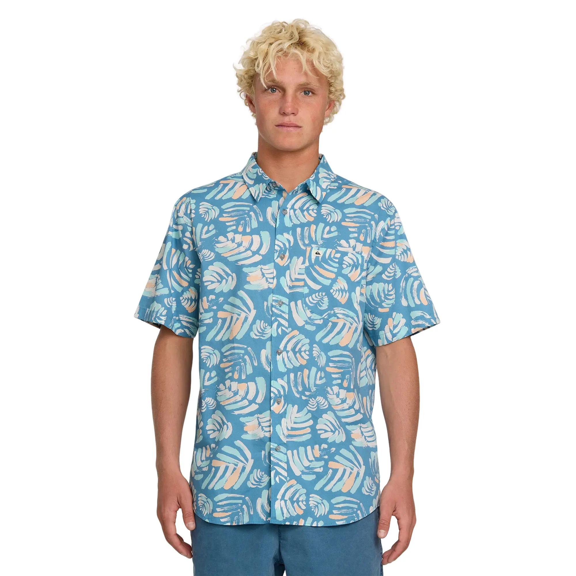 Quiksilver | Shades Classic Stretch Short Sleeve Shirt | Chest Pocket Breathable | Everyday Wear & Casual Streetwear