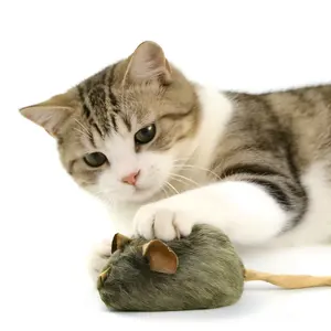 cat toys Bite-Resistant Squeaky Mouse Toy for Cats & Dogs Non-Toxic Plush Chew Toy Burns Energy Beats Boredom Triggers Hunting Instincts Curbs Destruction Ideal for Workday Play cool cat stuff