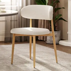 Bellemave  Dining Chairs Set of 2, Metal Kitchen Chairs with Modern Fabric Upholstered for Dining Room