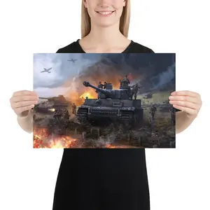 World War II Tiger Tank Battle Poster