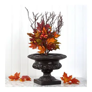 Nearly Natural S/(3) 20" Maple & Berries FlowerBouquet